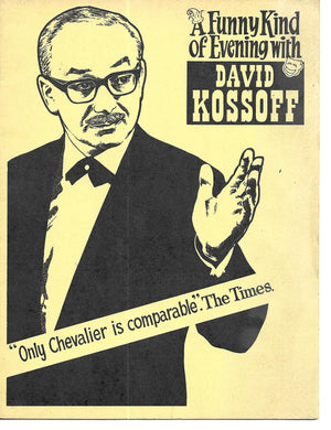 A funny Kind of Evening With David Kossoff - Show Programme - Brochure - Paperback