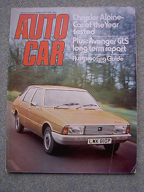 AUTOCAR 14 FEBRUARY 1976. CHRYSLER ALPINE CAR OF THE YEAR. AVENGER GLS .