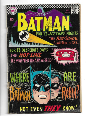 DC Batman Where are Batman and Robin Sept Number No. 184 1966