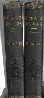 Pickwick Papers - Charles Dickens - 2 Volume set - Hardcover - Chapman and Hall - Virtue C1909