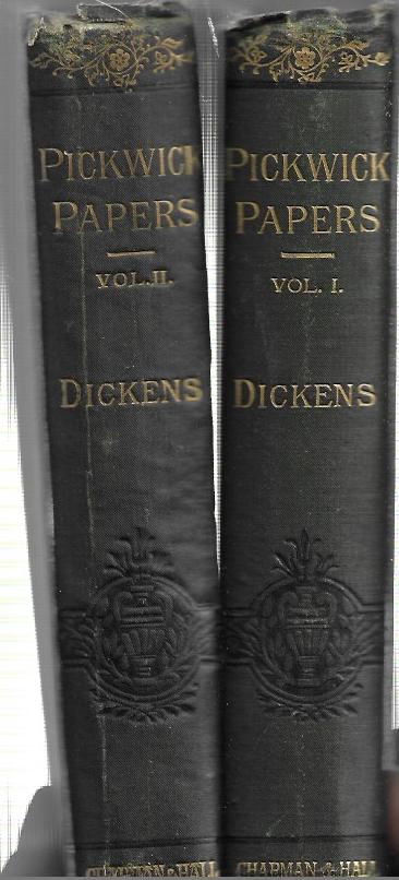 Pickwick Papers - Charles Dickens - 2 Volume set - Hardcover - Chapman and Hall - Virtue C1909