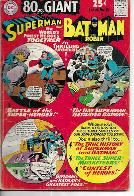 DC Giant Superman and Batman with Robin Number No.15 1965