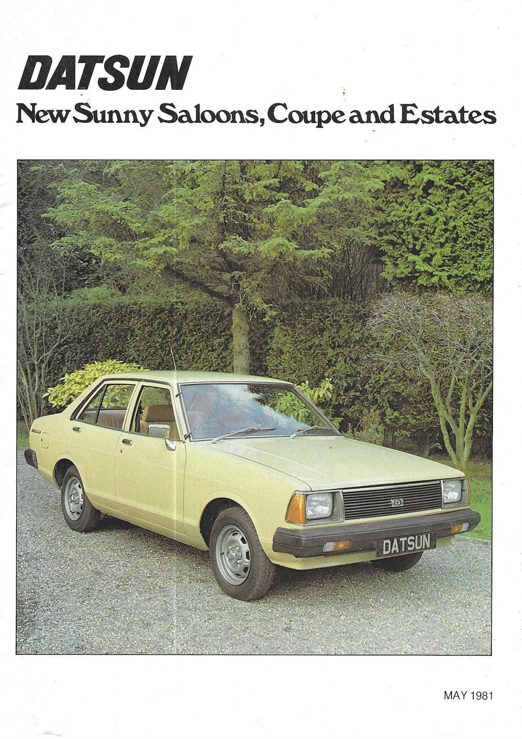 Datsun New Sunny Saloons, Coupe and Estates May 1981  - Sales Brochure