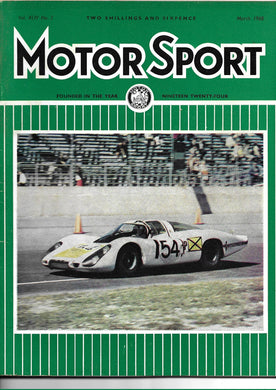 Motor Sport Magazine Vol XLIV No 3. March 1968,