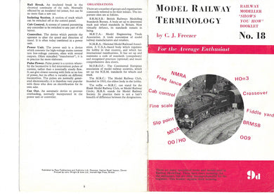 Model Railway Terminology, Railway Modeller, Shows You How Booklet No. 18
