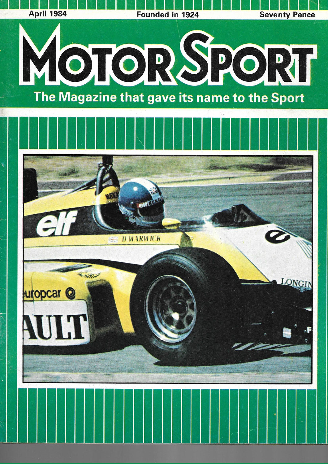 Motor Sport, Motorsport, Magazine, April 1984, Very Good Condition