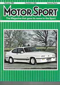Motor Sport, Motorsport, Magazine, February 1984, Very Good Condition