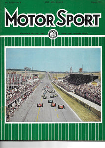 Motor Sport, Motorsport, Magazine, Vol XXXVII No 8, August 1961, Very Good Condition