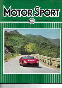 Motor Sport, Motorsport, Magazine, Vol XXXVII No 9 June 1961, Very Good Condition