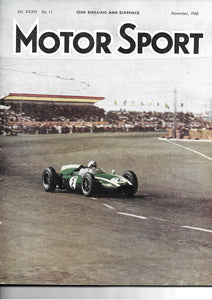 Motor Sport, Motorsport, Magazine, Vol XXXVI No.11 November 1960