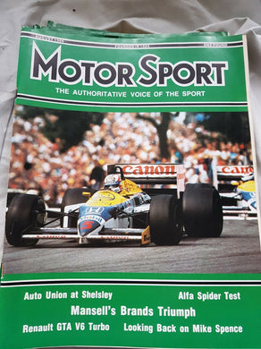 Motorsport August 1986 Auto Union