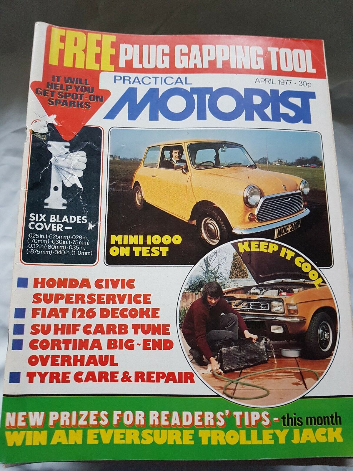Practical motorist April 1977 mini 1000 Honda Civic Fiat 126 Cortina no freebies