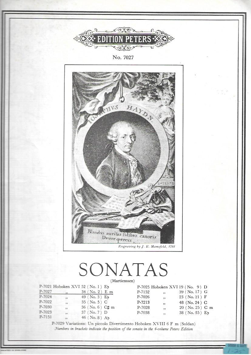 Edition Peters No 7027 - Sonatas - P-7027 34 N0.2  E m - Music sheet