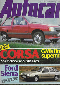 AUTOCAR 2 OCTOBER 1982 - CORSA, FORD SIERRA, OPEL - VAUXHALL