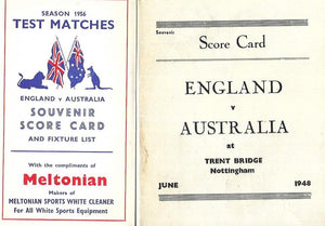 1956 Test Matches England V Australia and 1948 Score Card - 2 Cricket Score Cards