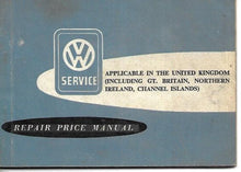 Load image into Gallery viewer, VW Volkswagen - Service Price Manual - January 1960 - Paperback - Garage Service/ Repair Price Calculator
