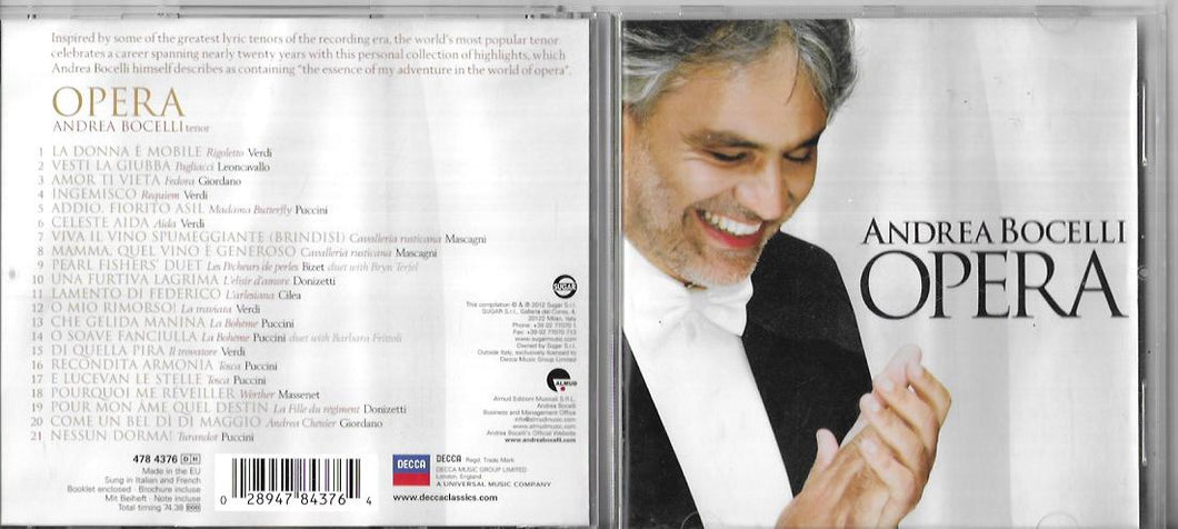 Andrea Bocelli : Andrea Bocelli: Opera CD