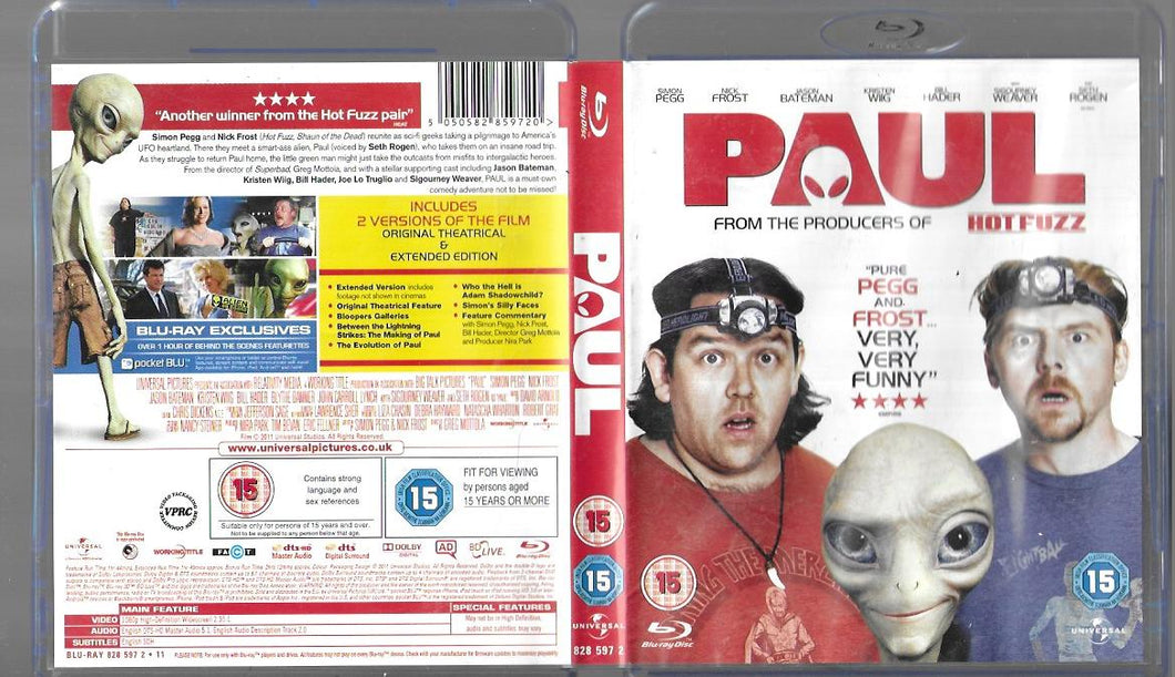 Paul [Blu-ray] Simon Pegg, Nick Frost, Greg Mottola (Director)  Rated:15