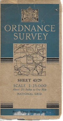 Ordnance Survey Map - OS - Sheet 43/29 - Scale 1:25000 - National Grid - 1948