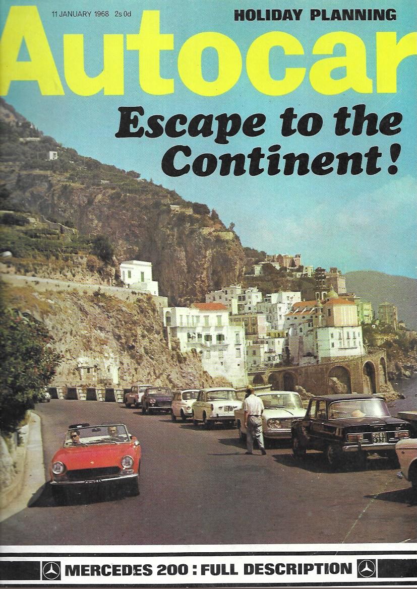 Autocar January 1968 - Holiday Planning - Escape to the continent! Mercedes 200: full description