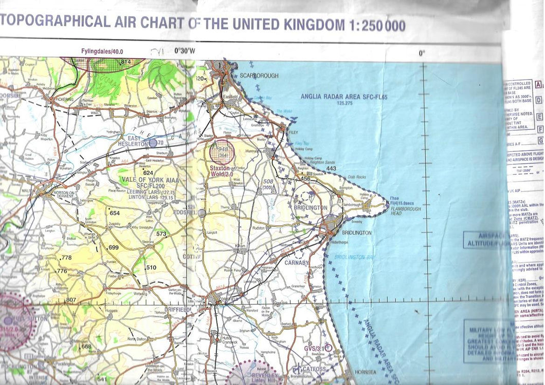 Topographical air chart sheet 6 Edition 3 - Aviation Map East England