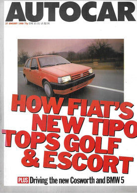 Autocar 27 January 1988 - Fiat's new Tipo Tops Golf and Escort