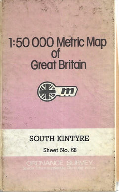 1:50000 Metric Map of Great Britain - South Kintyre - Sheet No. 68 - Ordnance Survey - OS - Hardcover