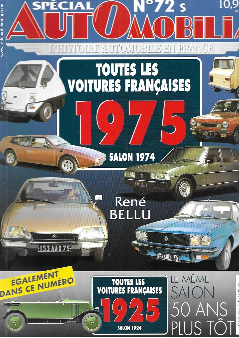 Automobilia L'histoire No. 72 - Special 1975, 1974 1925 cars - French