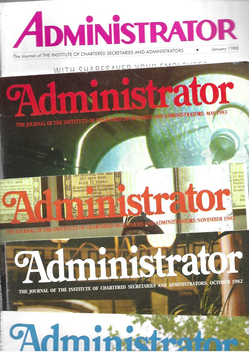 Administrator Magazine - 1982 1983 1988  - 5 Magazines Chartered Secretaries ...