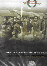 Load image into Gallery viewer, Honda Racing 50th Anniversary poster 1959 2009. Including Rare limited edition Ilse of Man TT 50p Coin
