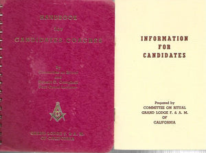 Masons - 2 Booklets, paperback, ring-bound  - Handbook for Candidate Coaches - Information for Candidates