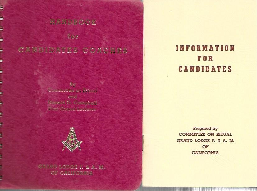 Masons - 2 Booklets, paperback, ring-bound  - Handbook for Candidate Coaches - Information for Candidates