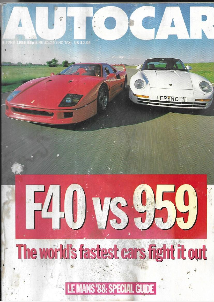 Autocar 8 June 1988 F40 Vs 959 - Le Mans '88 Special Guide