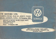 Load image into Gallery viewer, VW Volkswagen - Service Price Manual - January 1960 - Paperback - Garage Service/ Repair Price Calculator
