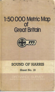 1:50000 Metric Map of Great Britain - Sound of Harris - Sheet No. 18 - Hardcover - Ordnance Survey - OS -1976