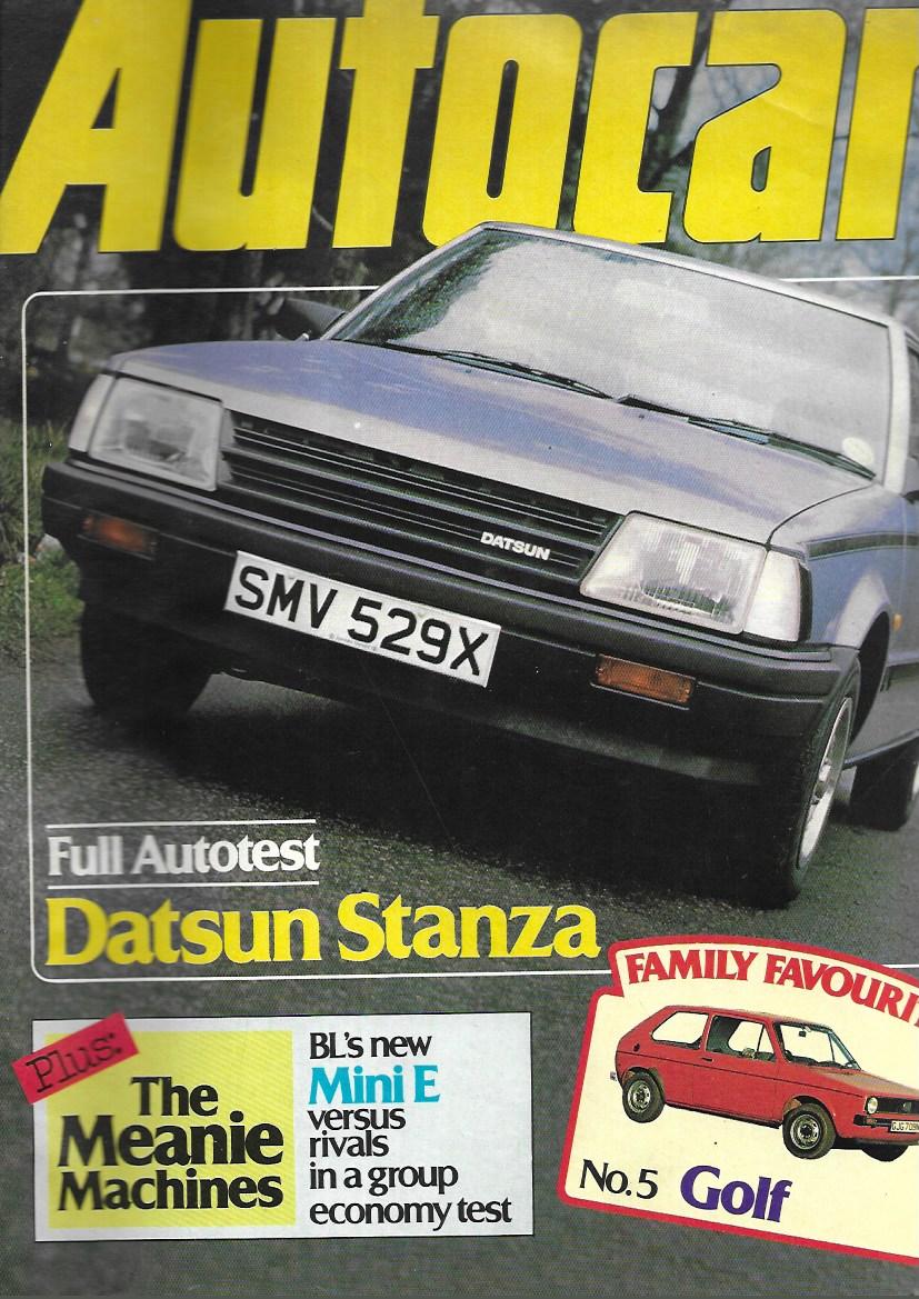 Autocar May 1 1982 - Datsun Stanza, VW Golf, BL Mini. Economy test