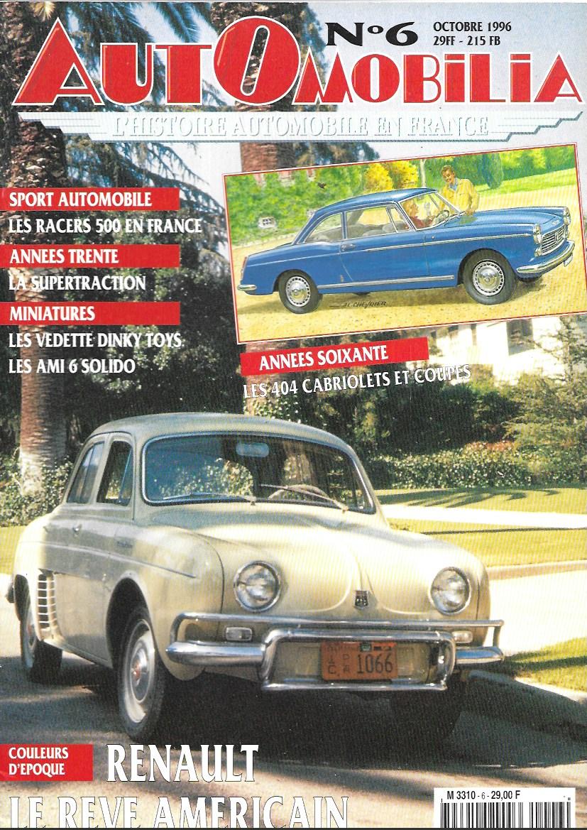 Automobilia L'histoire 6 October 1996 - French car magazine - in French