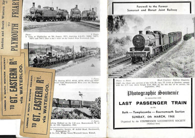 Farewell to the former Somerset and Dorset Joint Railway - Photographic Souvenir - Last passenger train - March 1966