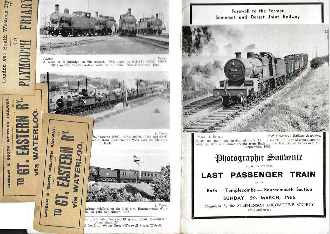 Farewell to the former Somerset and Dorset Joint Railway - Photographic Souvenir - Last passenger train - March 1966
