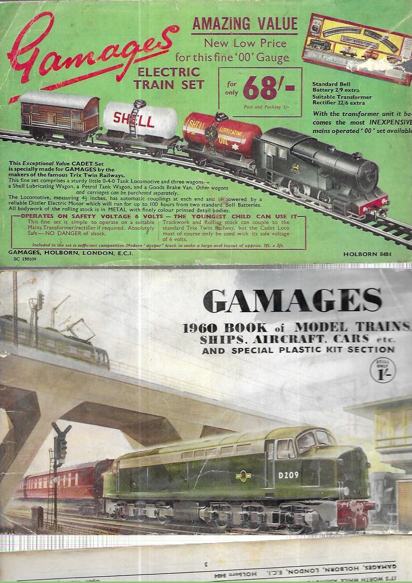 Gamages 1960 book of Model Trains, Ships, Aircraft and Cars and special plastic kit section - Paperback Brochure