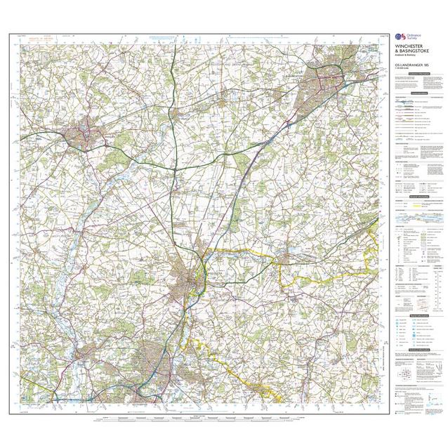 Ordnance Survey Map Sheet 185 Winchester and Basingstoke: Winchester and Basingstoke Area Sheet 185 Ordnance Survey