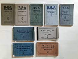B.S.A Motor Bicycles Illustrations of Replacement Parts For 1911-12-13-14-15-16-17 Models