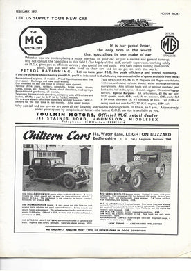 Motor Sport Magazine VOL XXXII No.2 February 1957