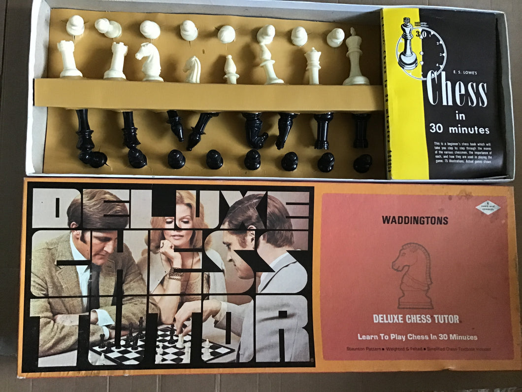 Waddingtons deluxe chess tutor learn to play chess in 30 minutes 1973 E S Lowe Company Limited New York