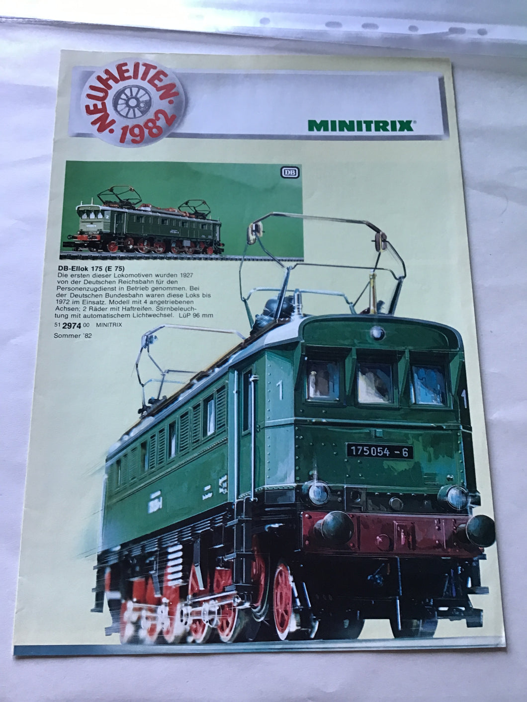 Trix new items for 1982 model railway catalogue Minitrix