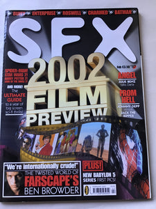 SFX magazine 2002 film review February 2002 number 87 Spider-Man Star Wars Harry Potter Lord of the rings Farscape Babylon 5 Jack the Ripper