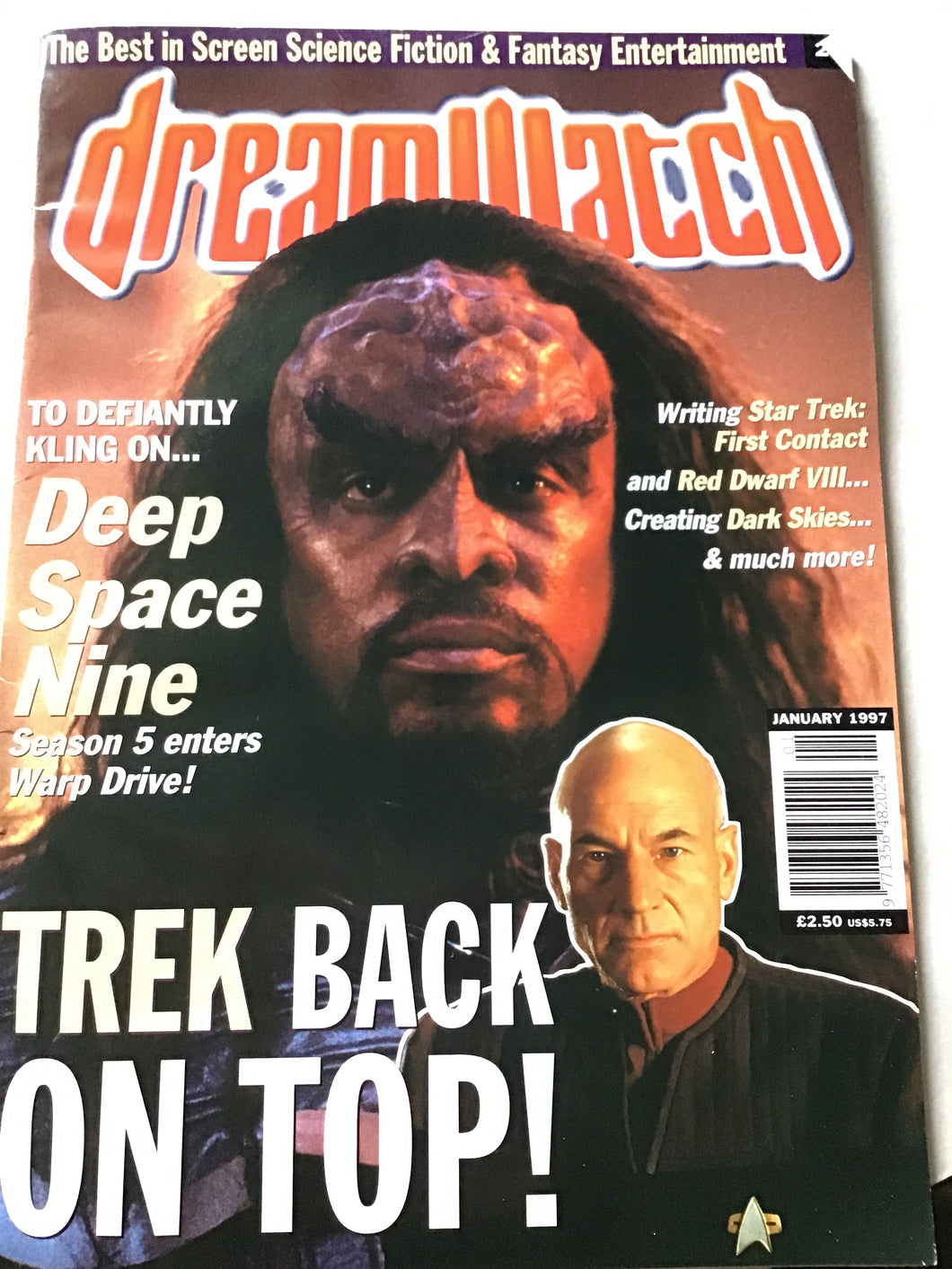 Dream watch magazine Deep Space 9 Star Trek Red Dwarf dark skies January 1997