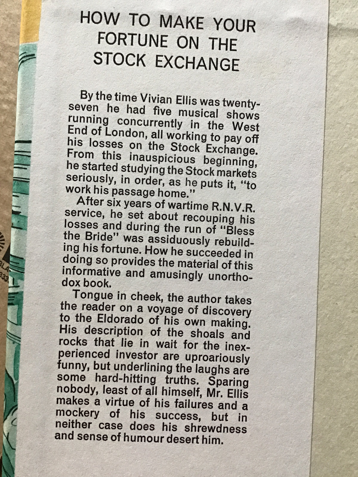How to Make your Fortune on the Stock Exchange Ellis, Vivian