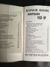 Load image into Gallery viewer, PETER RD RUSSEK  DATSUN  520 / 620 Series  (Pick-up)  REPAIR GUIDE  DATA  ADJUSTMENTS  REPAIRS  OVERHAULS  Glovebox Series
