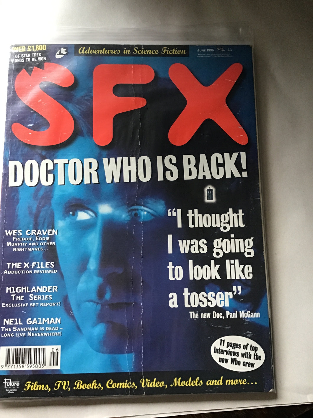 SFX magazine number 13 June 1996 Doctor Who Wes Craven the X-Files Highlander
